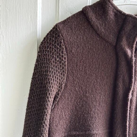 Zara Boiled Wool Sweater Sleeve Swing Coat - Picture 4 of 7